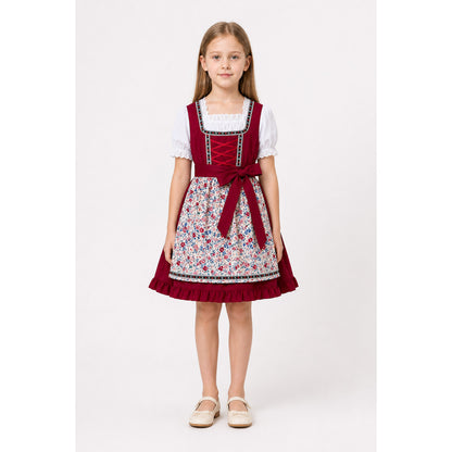 Children's Dirndl-Style Dress with Apron for Oktoberfest