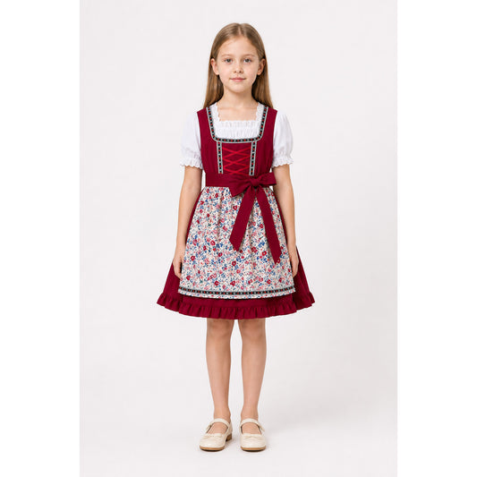 Children's Dirndl-Style Dress with Apron for Oktoberfest main product view