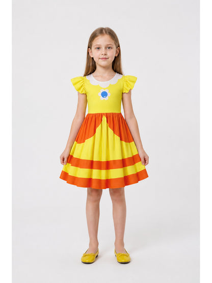 Orange and Yellow Striped Princess Dress for Cosplay main product view