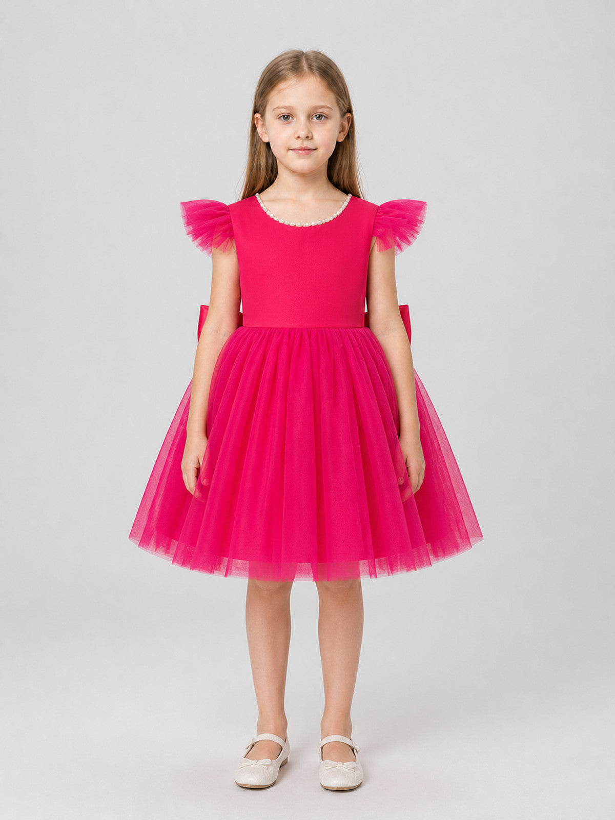 Full Tutu Dress for Girls with Pearls and Bows