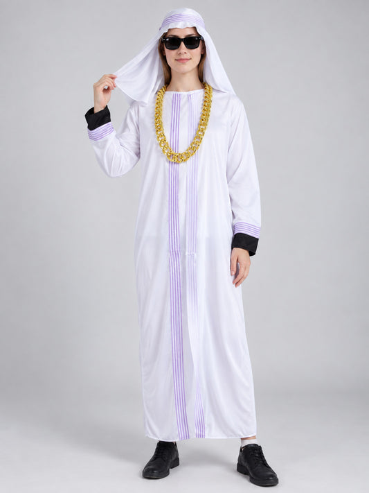 Arabian-Style Carnival Costume with Scarf and Chain