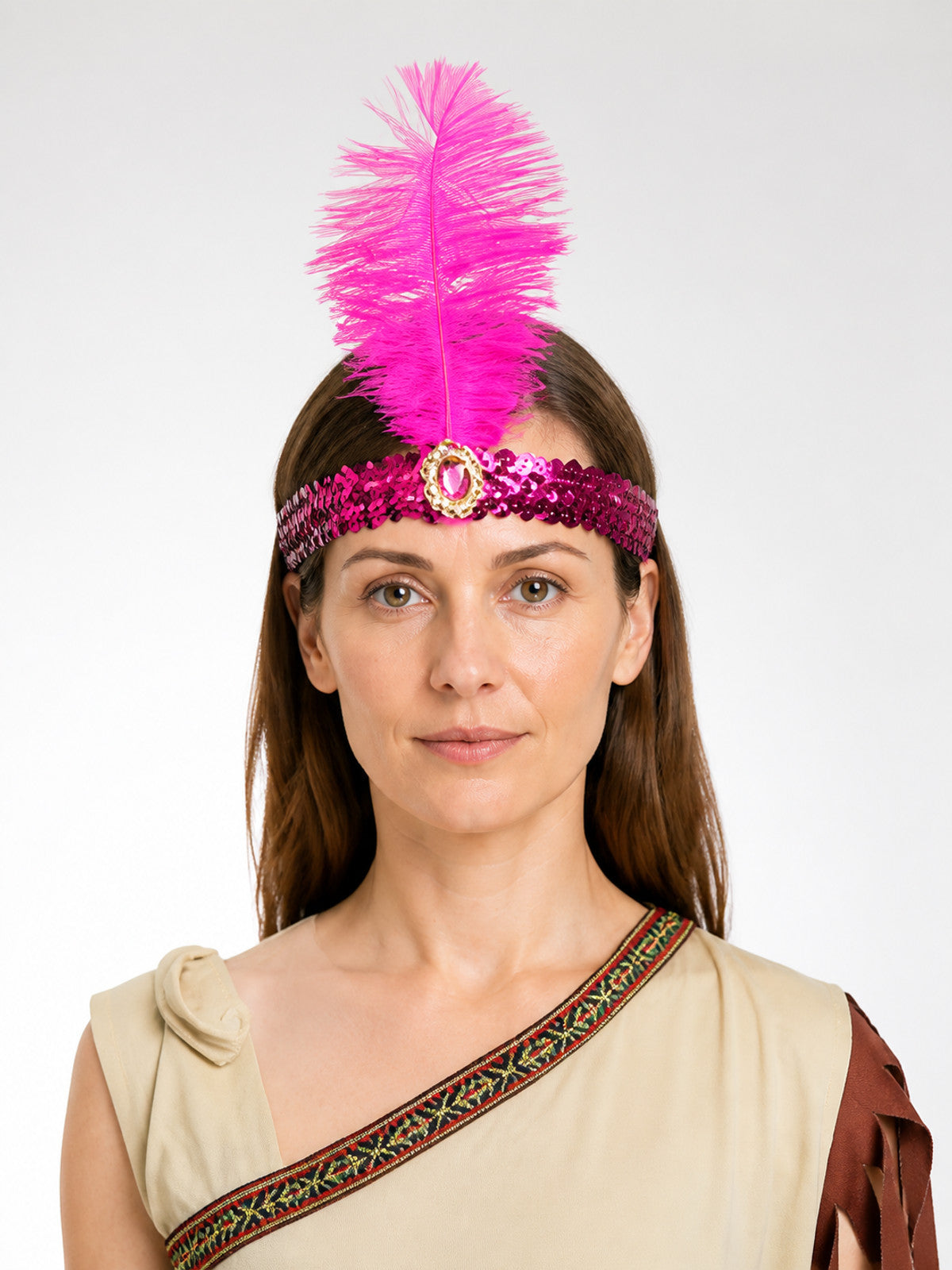 Carnival Headband with Feather, Sequins, and Embellishment main product view