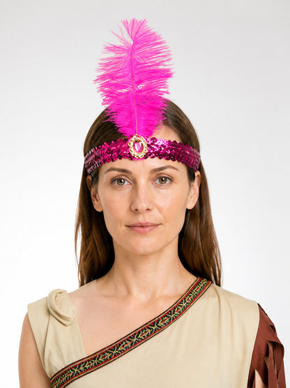 Carnival Headband with Feather, Sequins, and Embellishment main product view