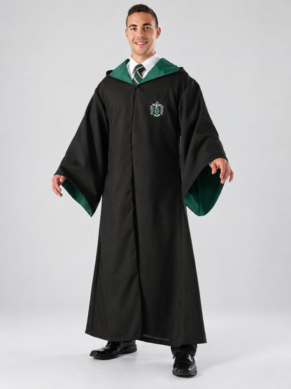 Magic Hooded Cosplay Robe with Green Trim