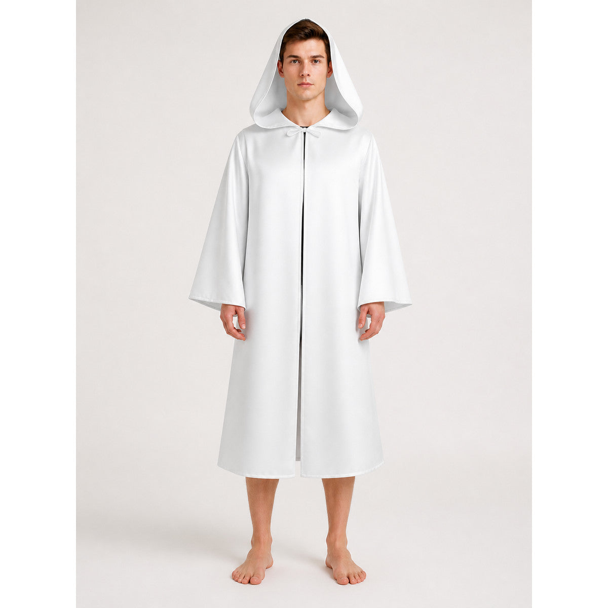 White Hooded Carnival Cloak for Halloween and Cosplay main product view