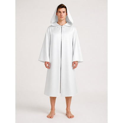 White Hooded Carnival Cloak for Halloween and Cosplay main product view
