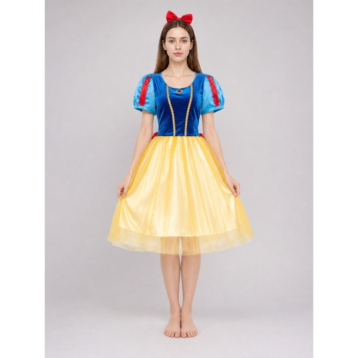 Snow White Costume Dress with Cape and Headband