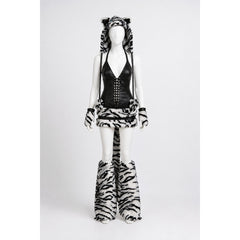 Zebra Costume with Hood and Tail for Parties