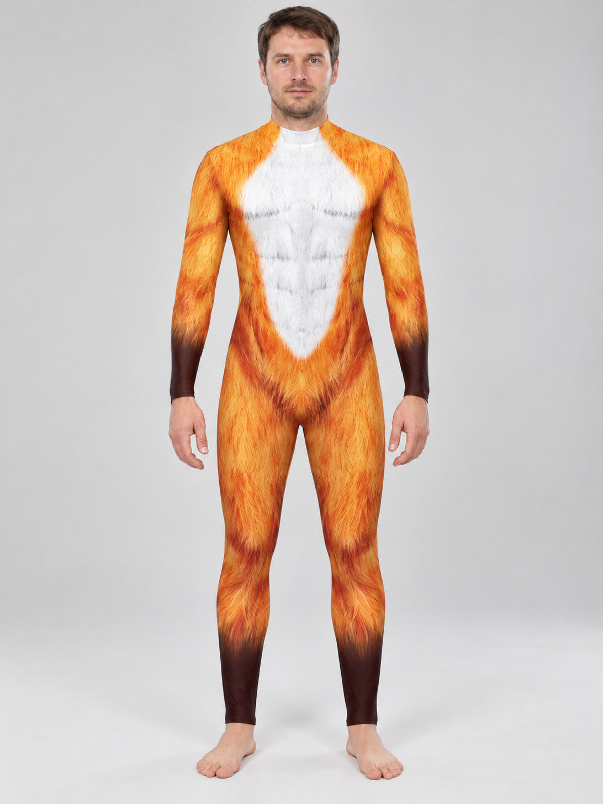 Cosplay Jumpsuit with 3D Print, Orange and White