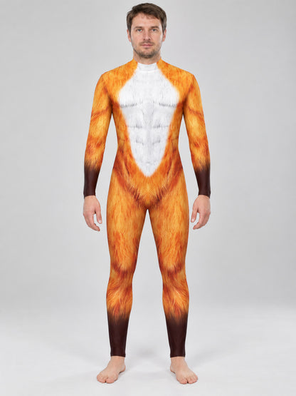 Cosplay Jumpsuit with 3D Print, Orange and White