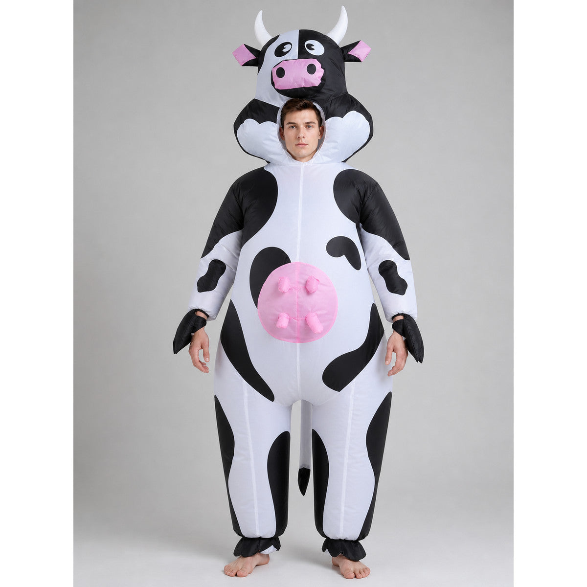 One-Piece Cow Costume with Hood for Halloween