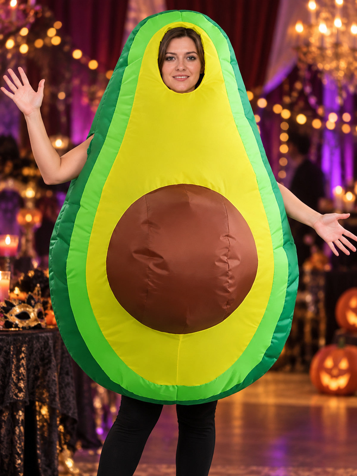 Inflatable Avocado Carnival Costume Green with Fan
