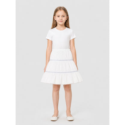 Multi-Layer White Fluffy Tutu Skirt for Carnival on-model view