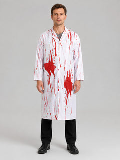 Doctor Costume: White Lab Coat with Red Splatter