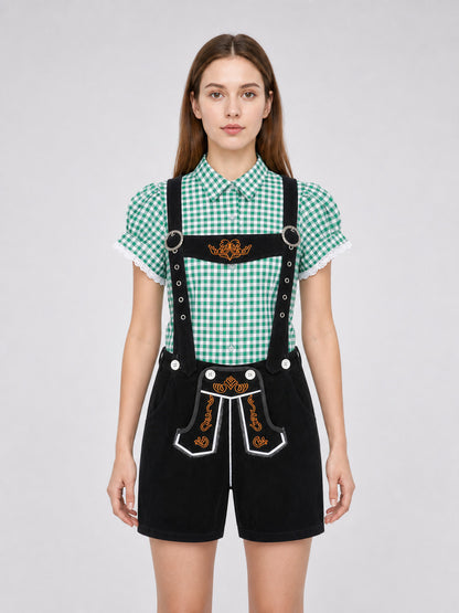 Traditional Costume with Shirt and Suspender Shorts front view