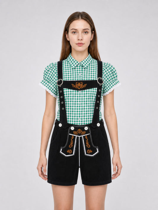 Traditional Costume with Shirt and Suspender Shorts front view