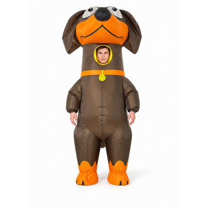 Inflatable Dachshund Costume with Tail and Paws for Parties front view