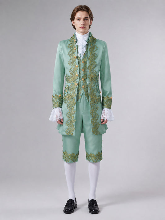 Light Green Prince-Style Cosplay Costume on-model view