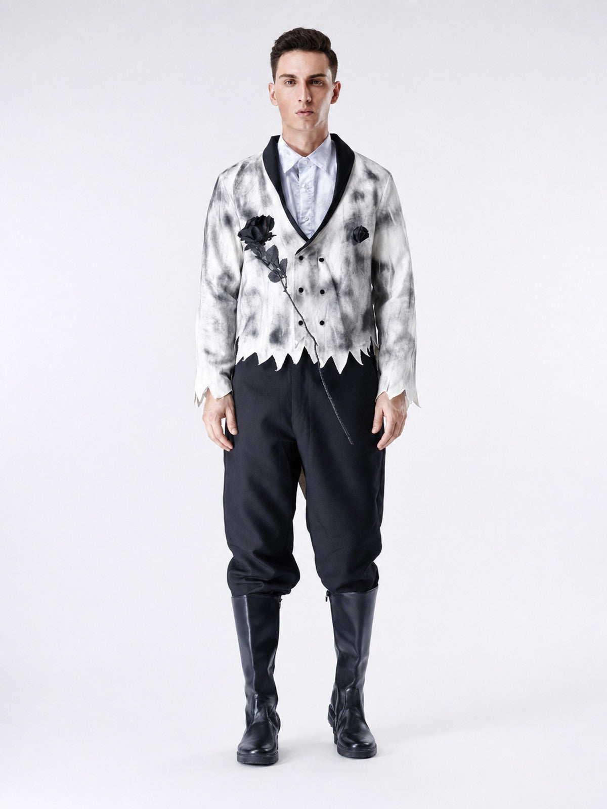 Gothic Halloween Costume: Shirt, Pants, Brooch