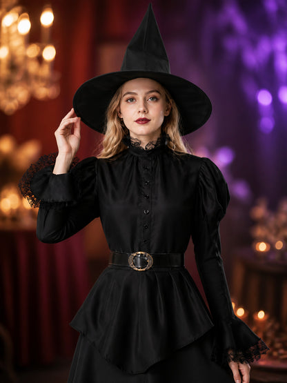 Gothic-Style Witch Costume for Halloween