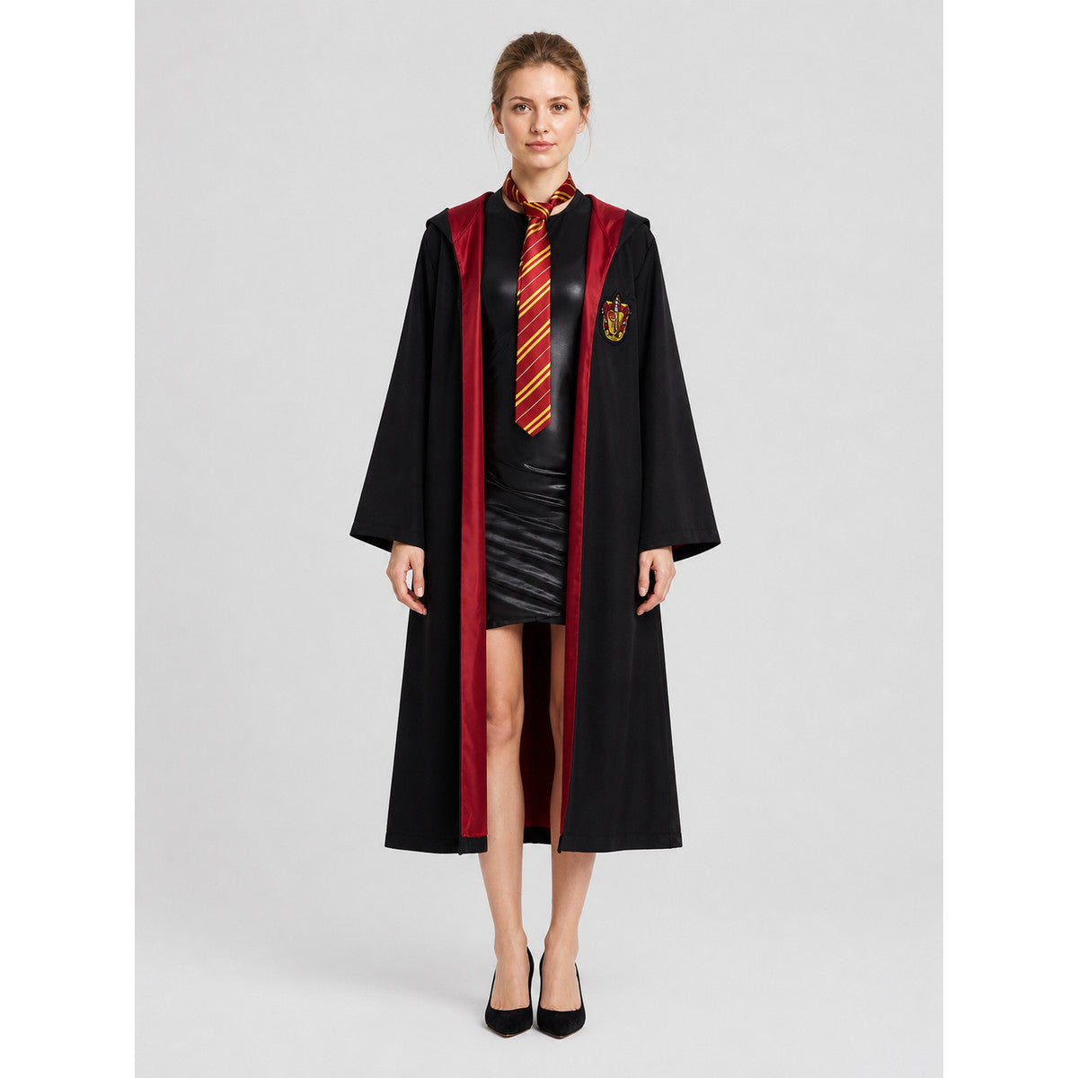 Harry Potter Cloak Cosplay Costume with Tie M-XXL on-model view