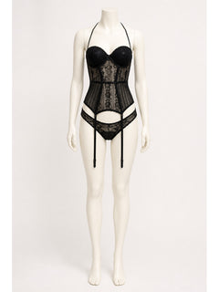 Lace Bodysuit with Straps and Belt