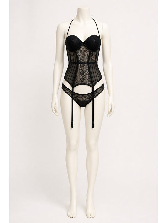 Lace Bodysuit with Straps and Belt main product view
