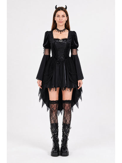 Black Gothic Witch Dress for Halloween and Stage Performances