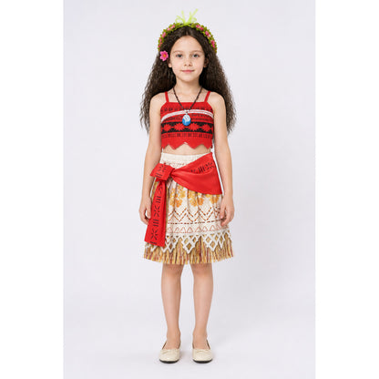 Children's Moana Carnival Costume with Skirt and Top main product view