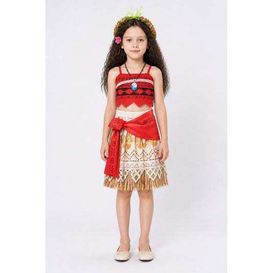 Children's Moana Carnival Costume with Skirt and Top main product view