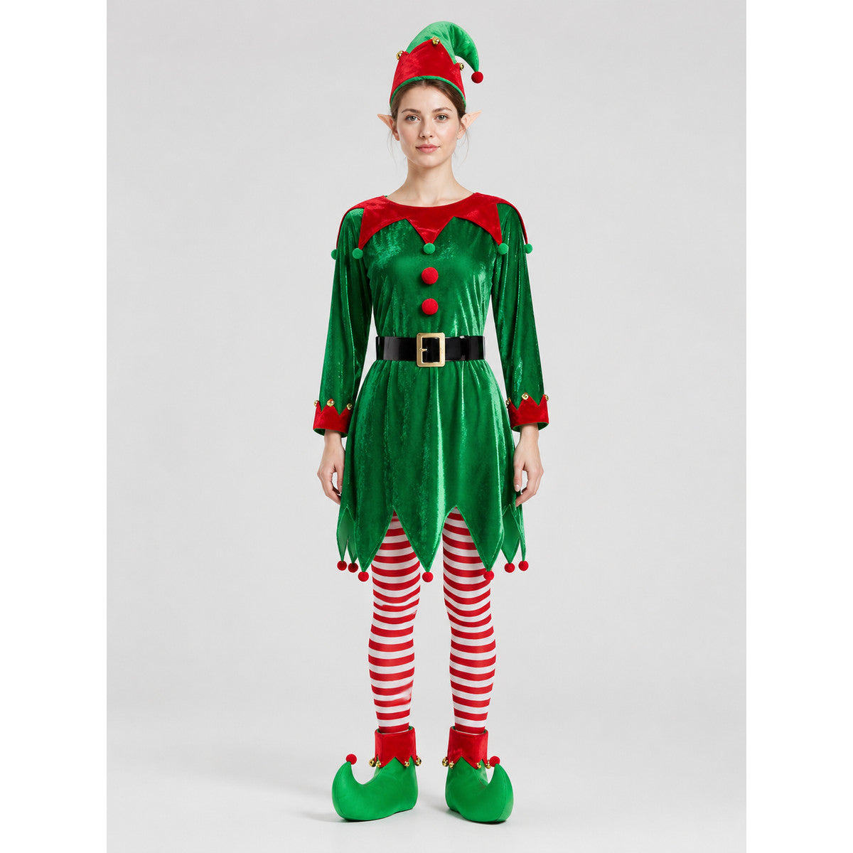 Christmas Elf Costume: Dress, Hat, Belt
