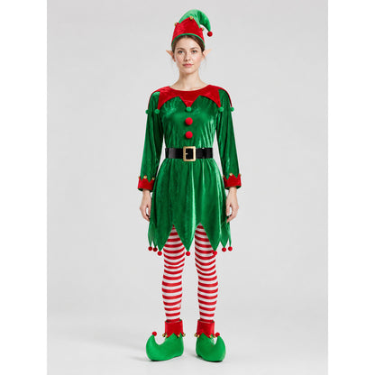 Christmas Elf Costume: Dress, Hat, Belt