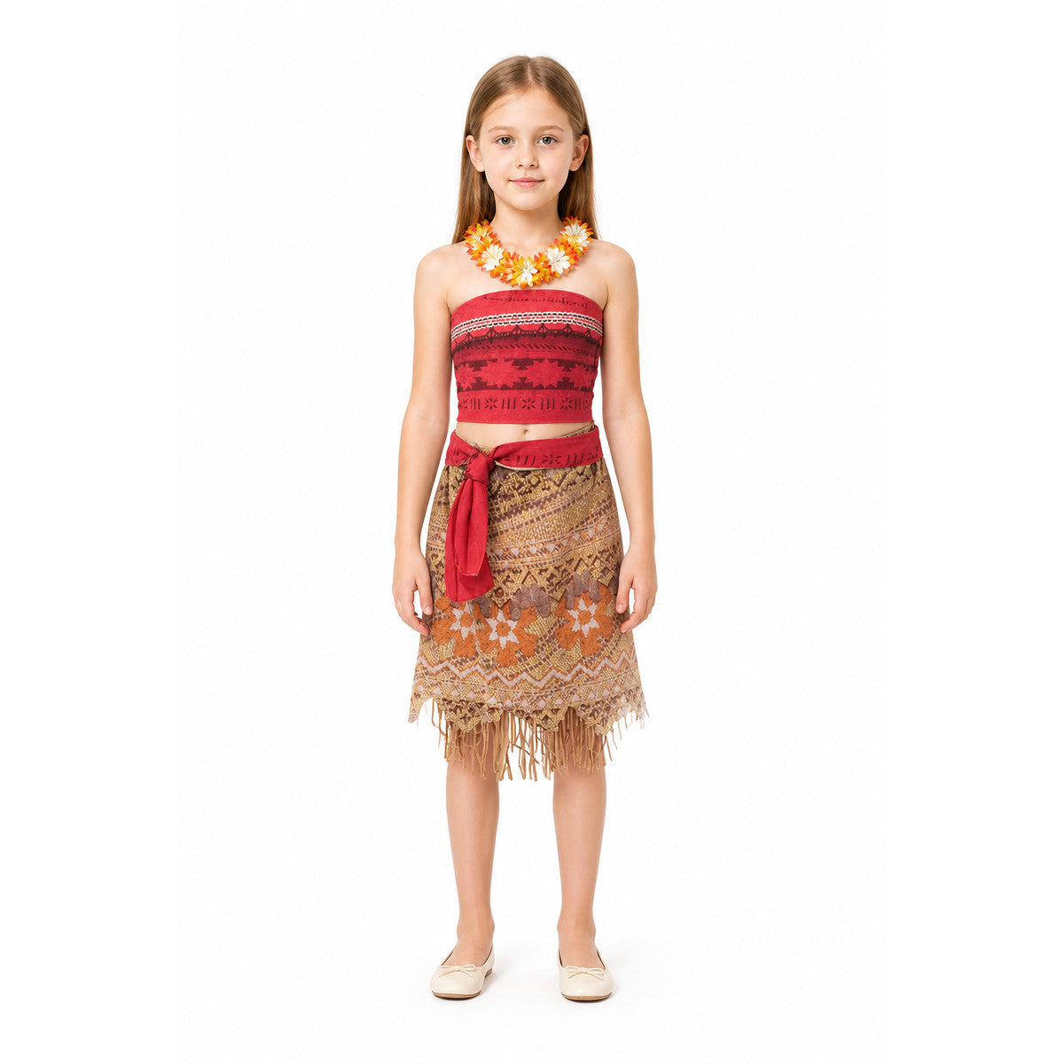 Moana Costume with Fringe Skirt and Necklace main product view
