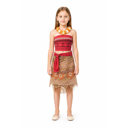 Moana Costume with Fringe Skirt and Necklace main product view