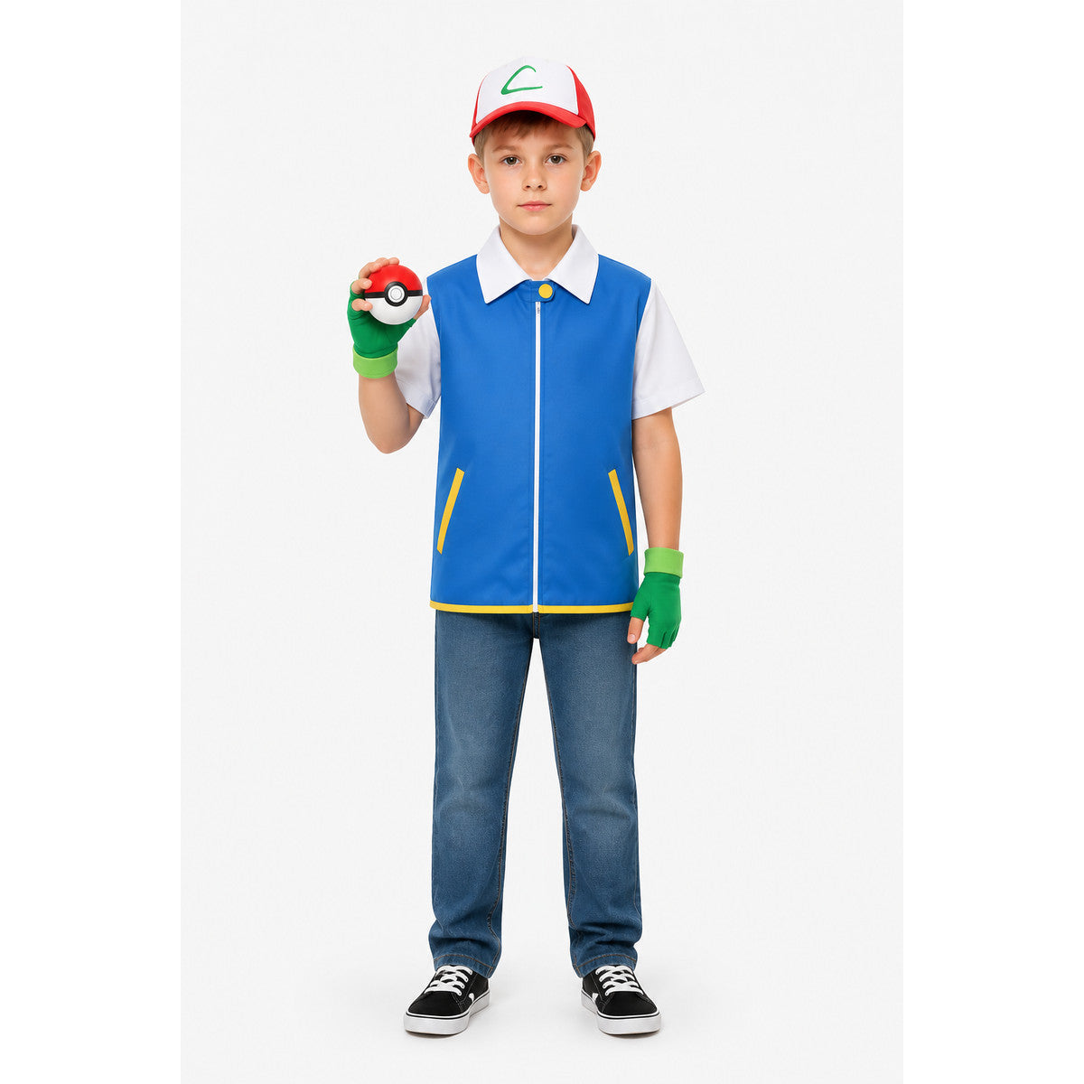 Pokémon Trainer Costume with Cap and Ball main product view