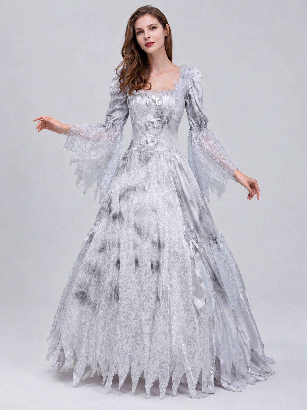 Gray Long Lace Carnival Dress