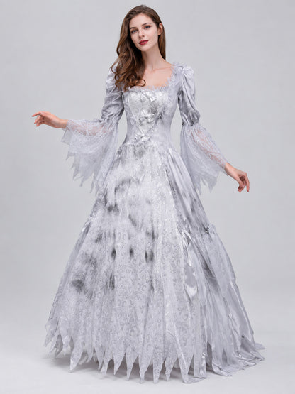 Gray Long Lace Carnival Dress