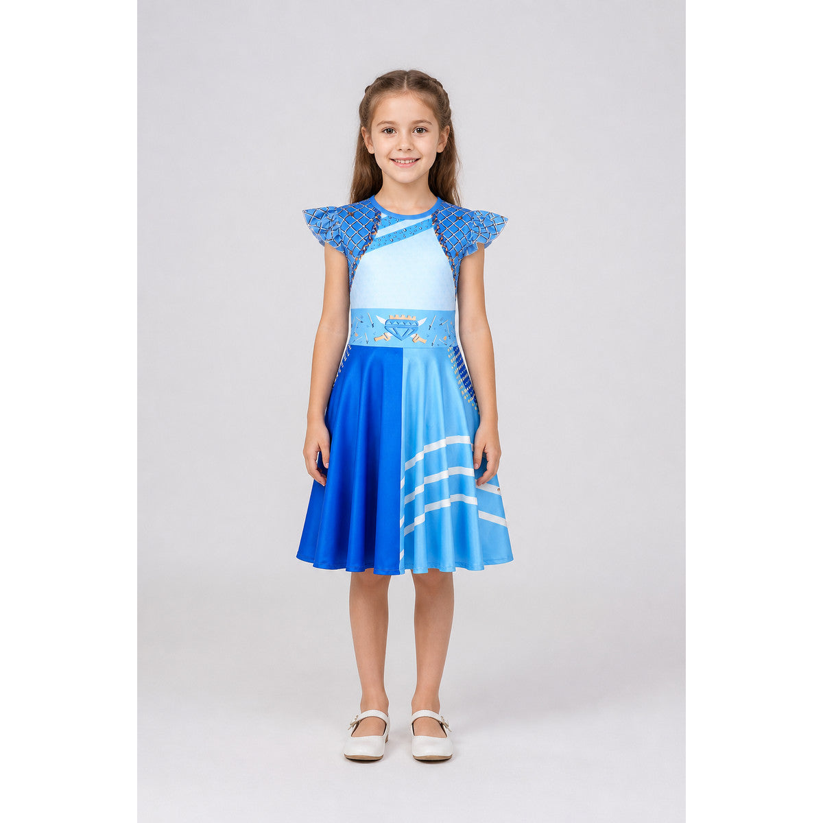 Halloween Princess Dress, Blue with Diamonds and Crown main product view