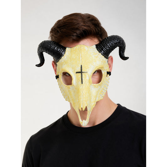 Carnival Goat Headpiece with Horns for Halloween main product view