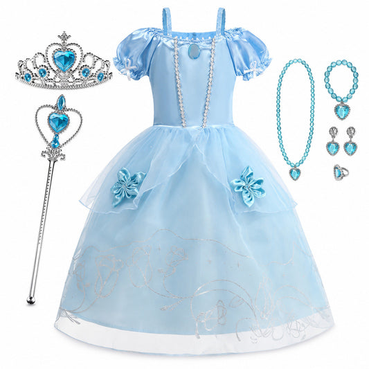 2026 Girl Princess Dress Costume Princess Cosplay Halloween Carnival Party Vestidos Kid Dress - Color:K