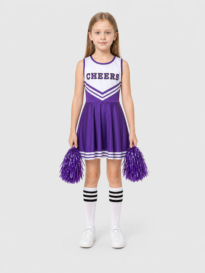 Sleeveless Cheerleading Dress with Stripes on-model view