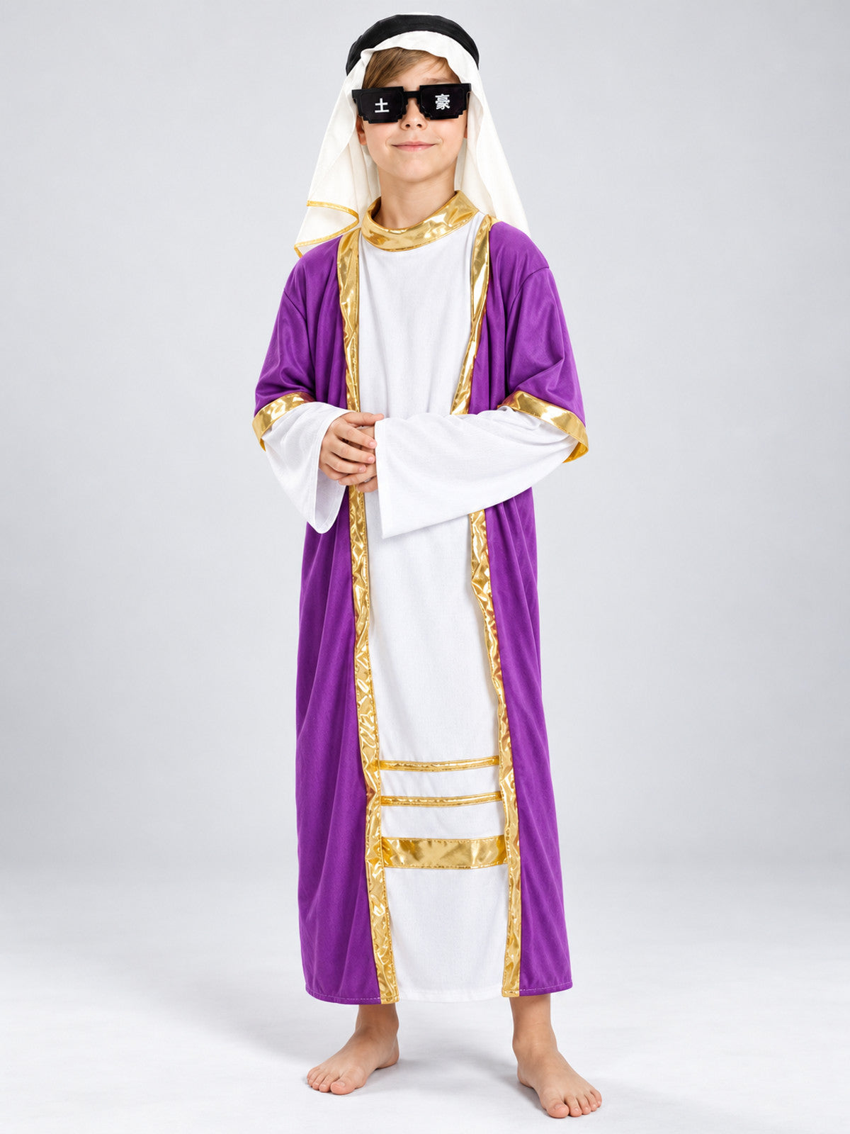 Kids' Oriental Carnival Costume: Robe, Headscarf, Glasses