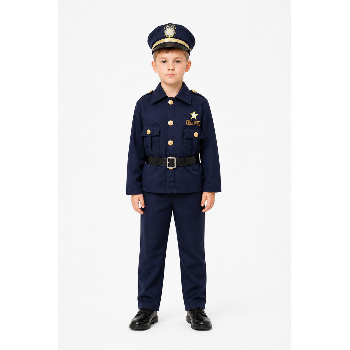 Children’s police officer costume with jacket and pants main product view