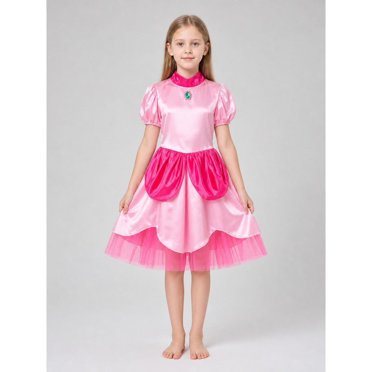 Carnival costume with a dress, gloves, and crown