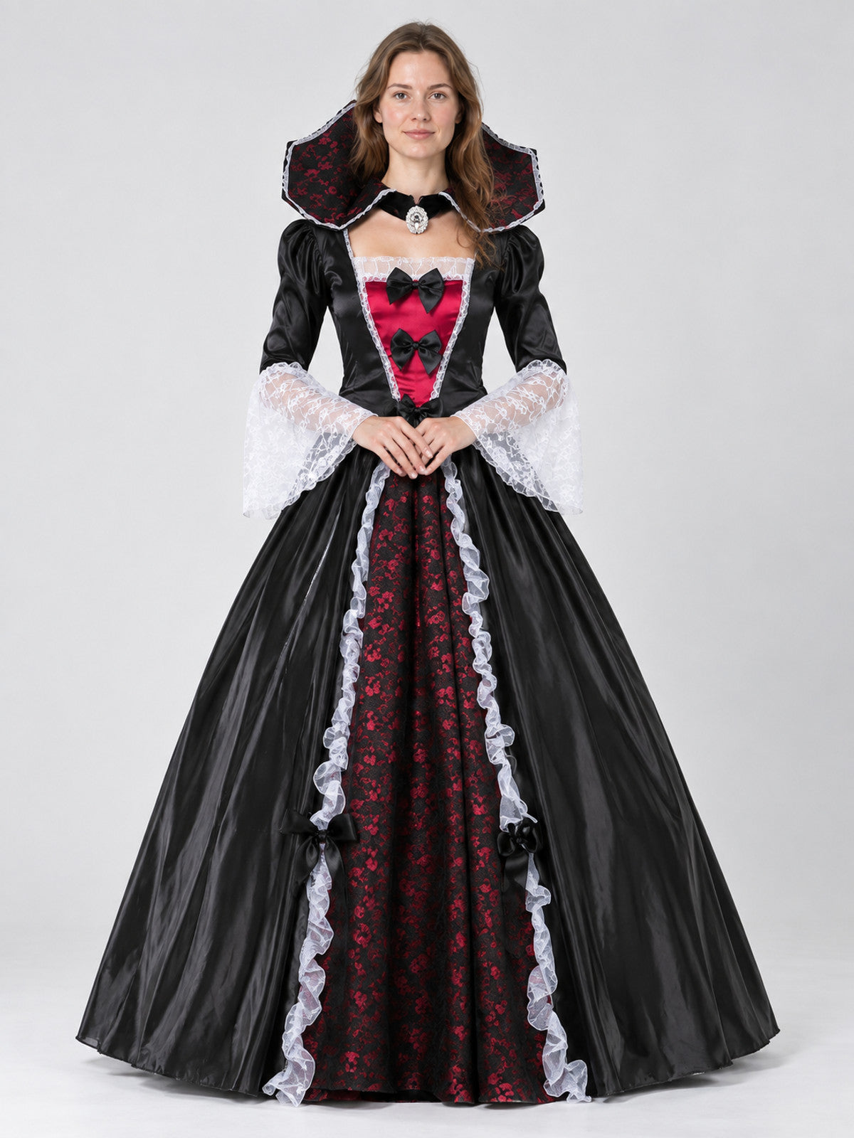 Vampire Halloween Costume Black with Lace and Bow