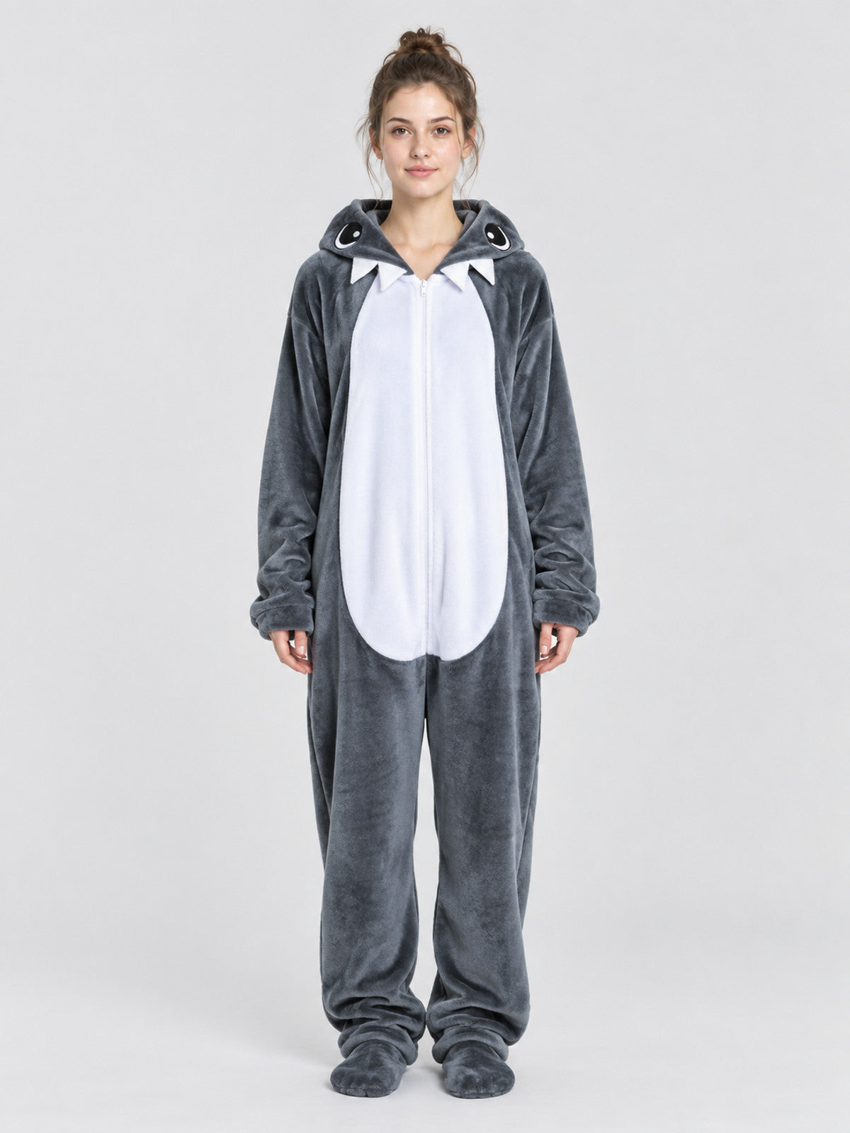 One-Piece Pajama with Hood and Sea Lion Face