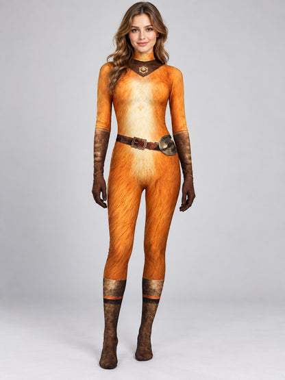 Carnival Costume Jumpsuit with Digital Fur Print