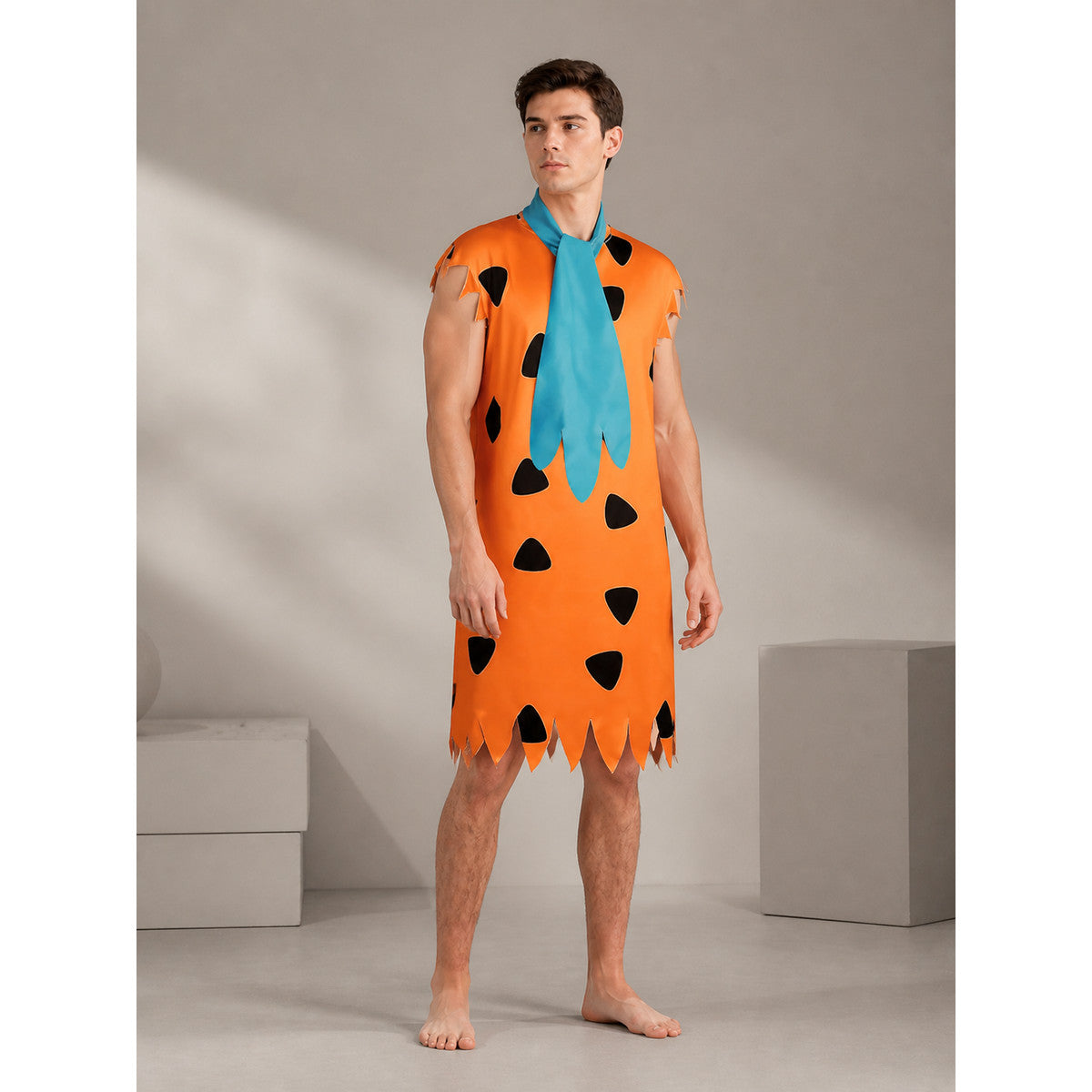 Orange Caveman Costume with Ragged Edge