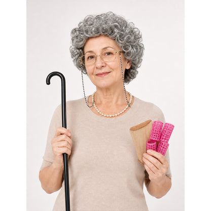 Gray Curly Costume Wig for Halloween and Cosplay main product view