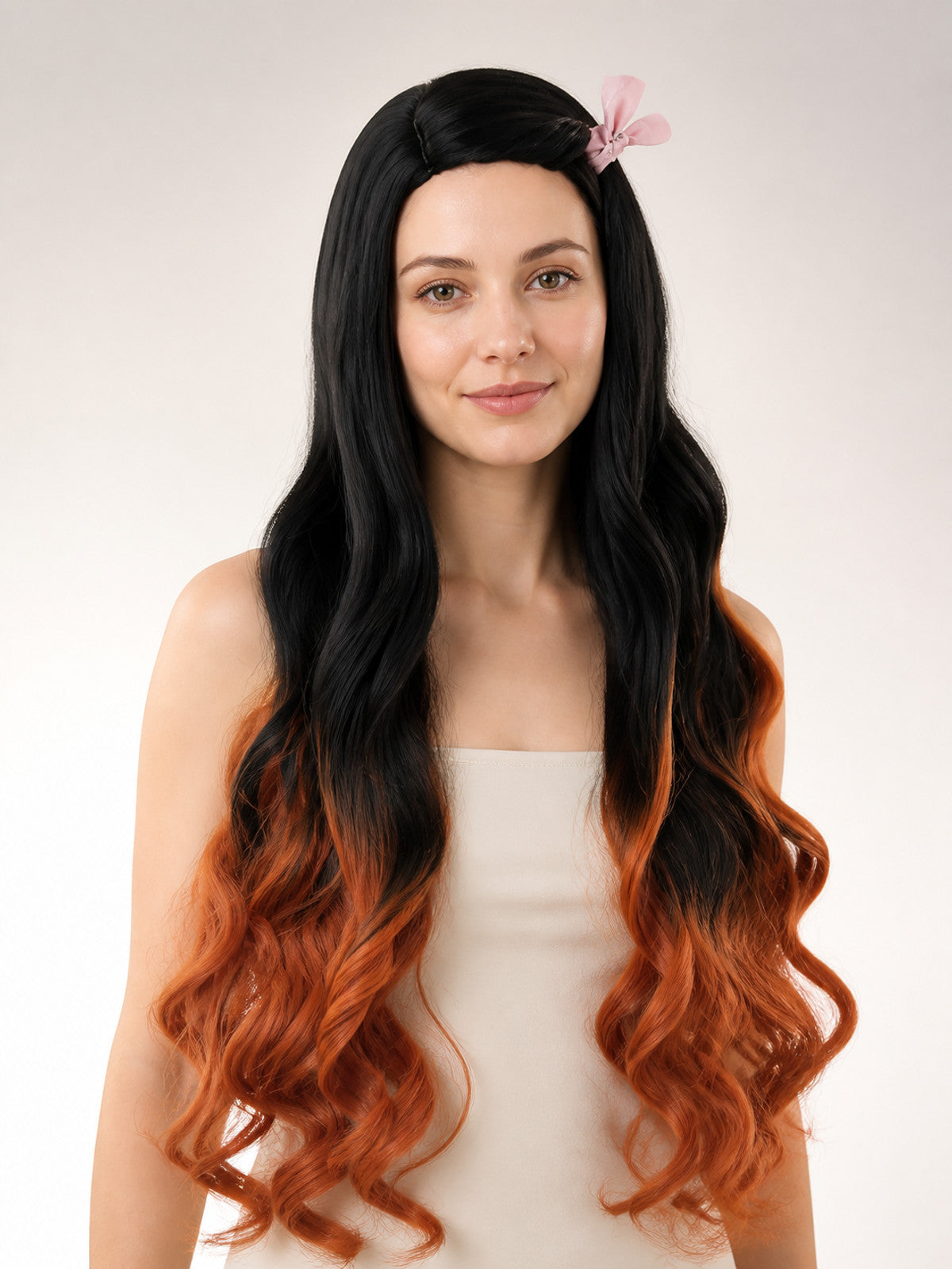 Long Curly Anime Nezuko Cosplay Wig main product view